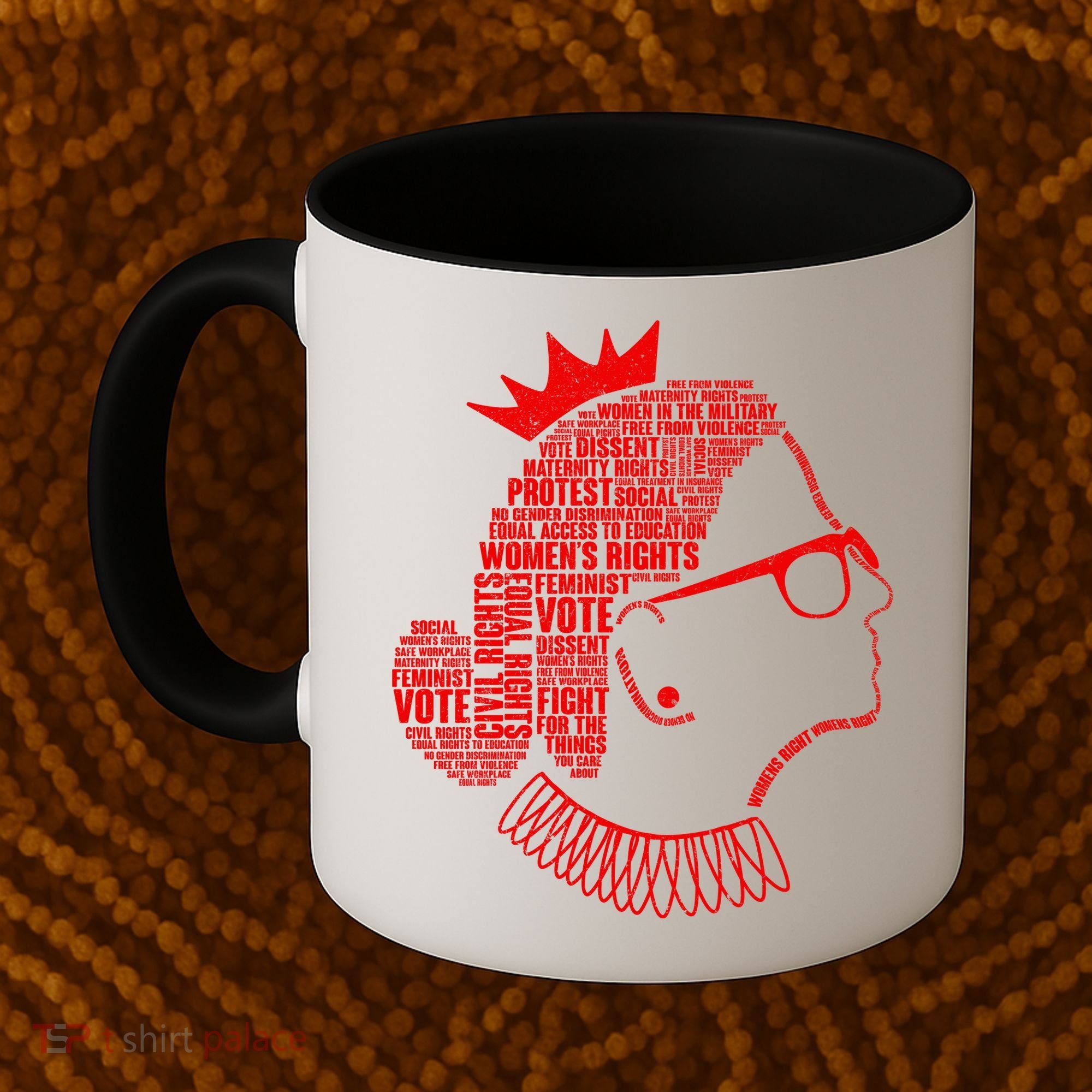 Ruth Bader Ginsburg Face Quotes Red Coffee Mug