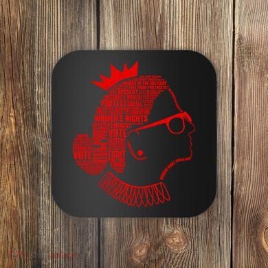 Ruth Bader Ginsburg Face Quotes Red Coaster