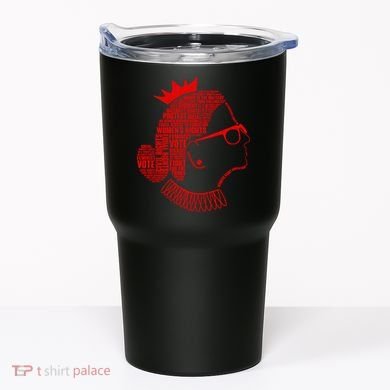 Ruth Bader Ginsburg Face Quotes Red Tumbler