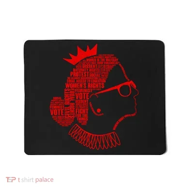 Ruth Bader Ginsburg Face Quotes Red Mousepad