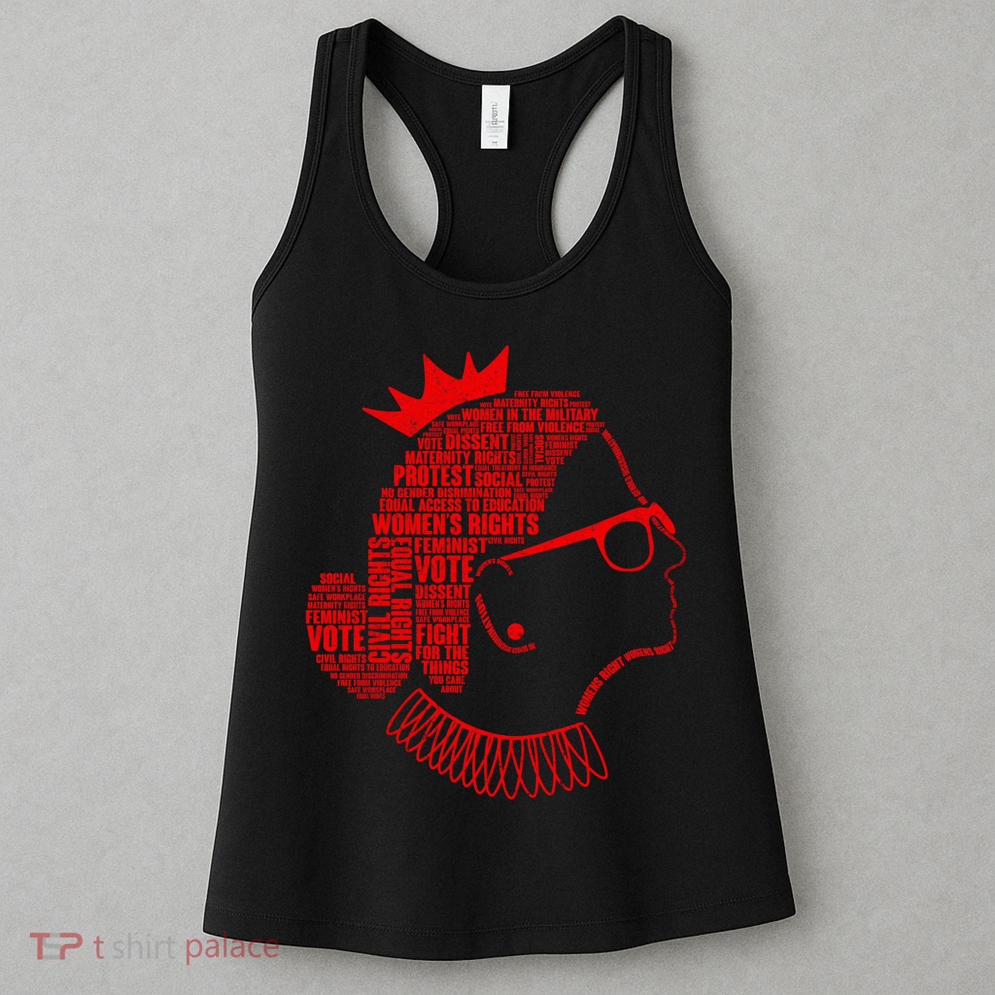 Ruth Bader Ginsburg Face Quotes Red Women's Tank Top