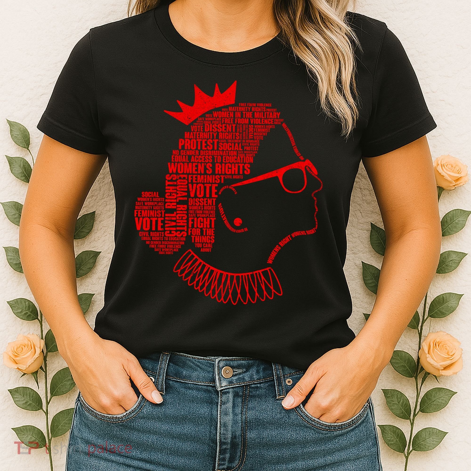 Ruth Bader Ginsburg Face Quotes Red Women's T-Shirt