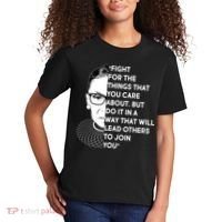 Ruth Bader Ginsburg Fight the Things You Care About Quote Kids T-Shirt thumb 2