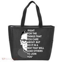 Ruth Bader Ginsburg Fight the Things You Care About Quote Tote Bag thumb 0