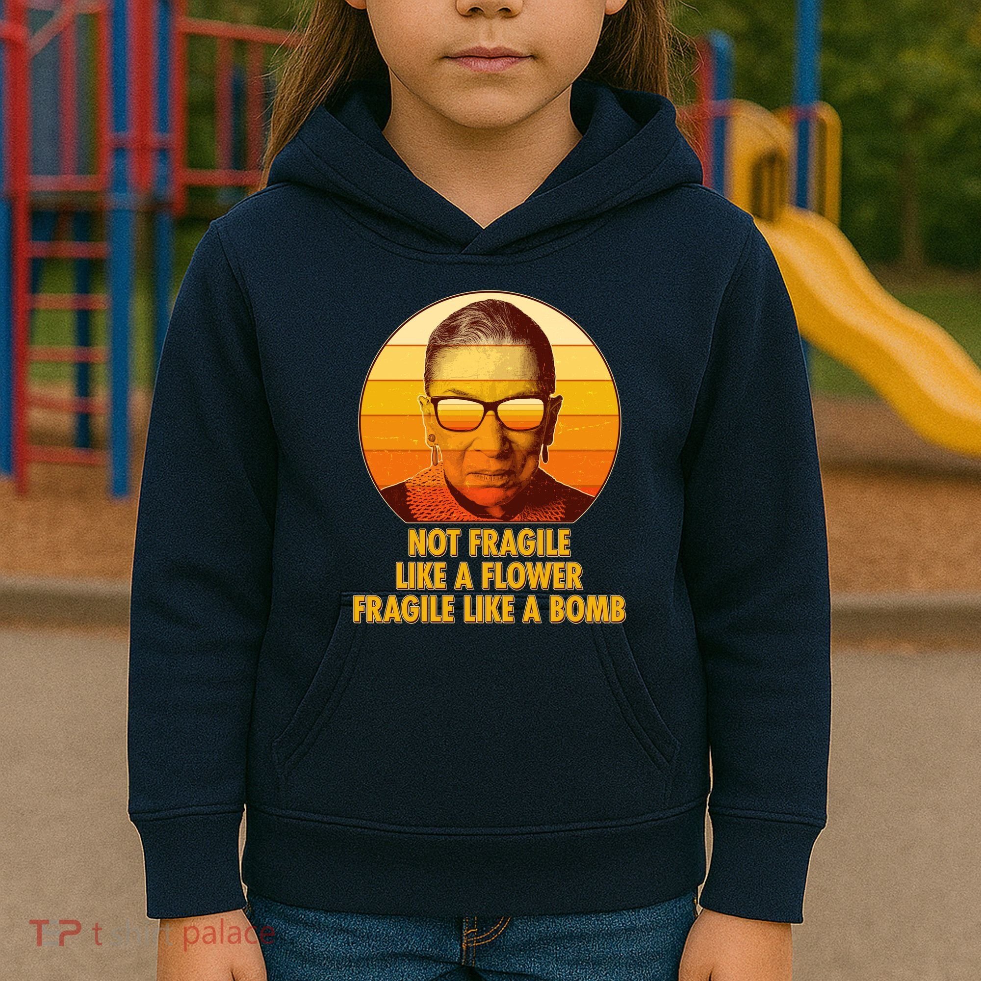 Ruth Bader Ginsburg Fragile Like A Bomb Tribute  Kids Hoodie
