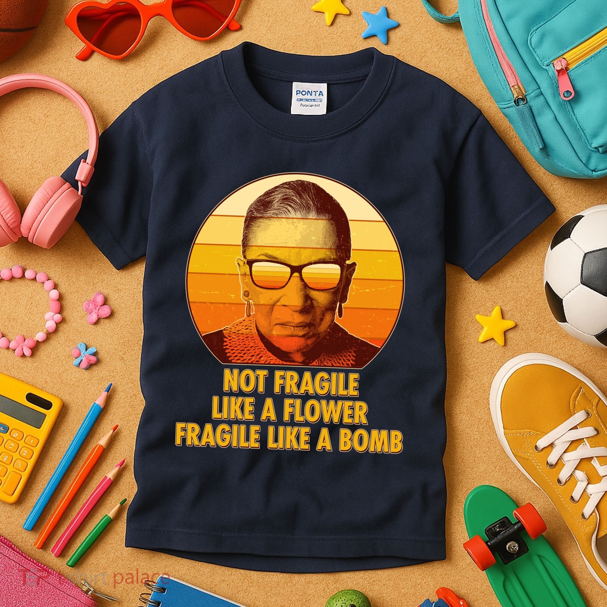 Ruth Bader Ginsburg Fragile Like A Bomb Tribute  Kids T-Shirt