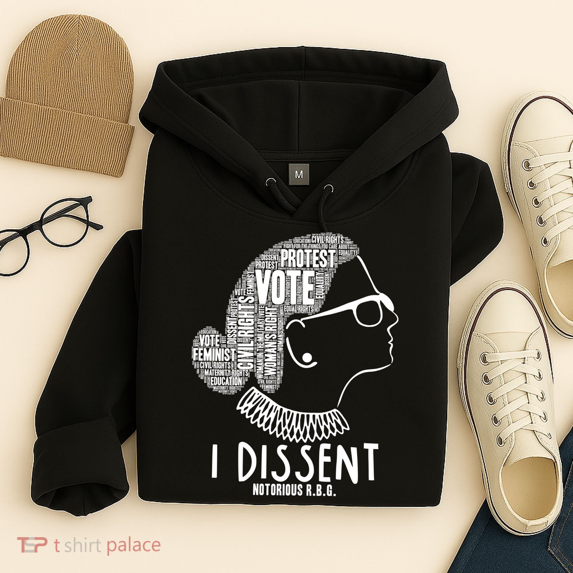 Ruth Bader Ginsburg I Dissent Notorious RBG Tribute Quotes Hoodie