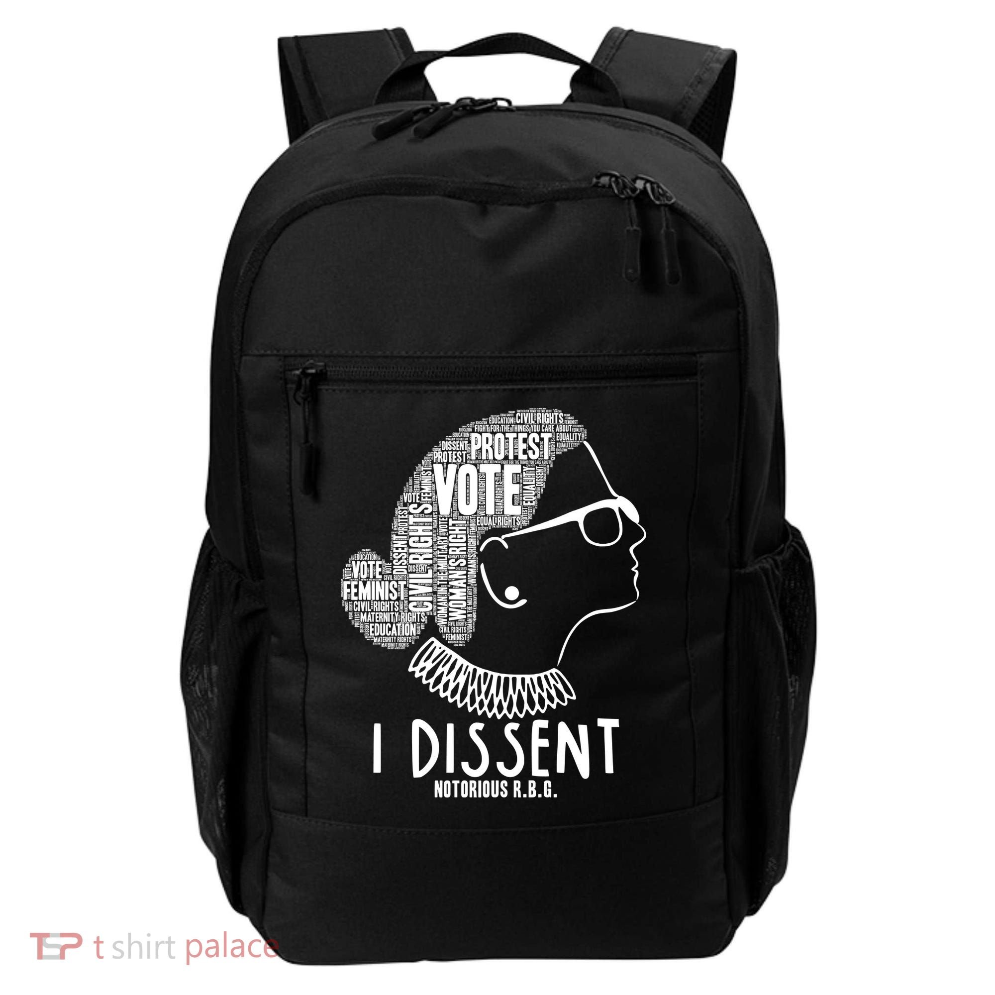 Ruth Bader Ginsburg I Dissent Notorious RBG Tribute Quotes Backpack