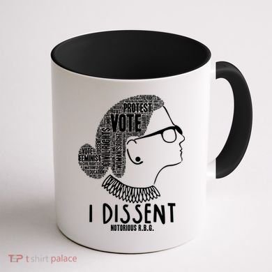 Ruth Bader Ginsburg I Dissent Notorious RBG Tribute Quotes Coffee Mug back