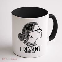 Ruth Bader Ginsburg I Dissent Notorious RBG Tribute Quotes Coffee Mug thumb 1
