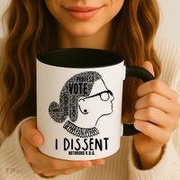 Ruth Bader Ginsburg I Dissent Notorious RBG Tribute Quotes Coffee Mug thumb 3