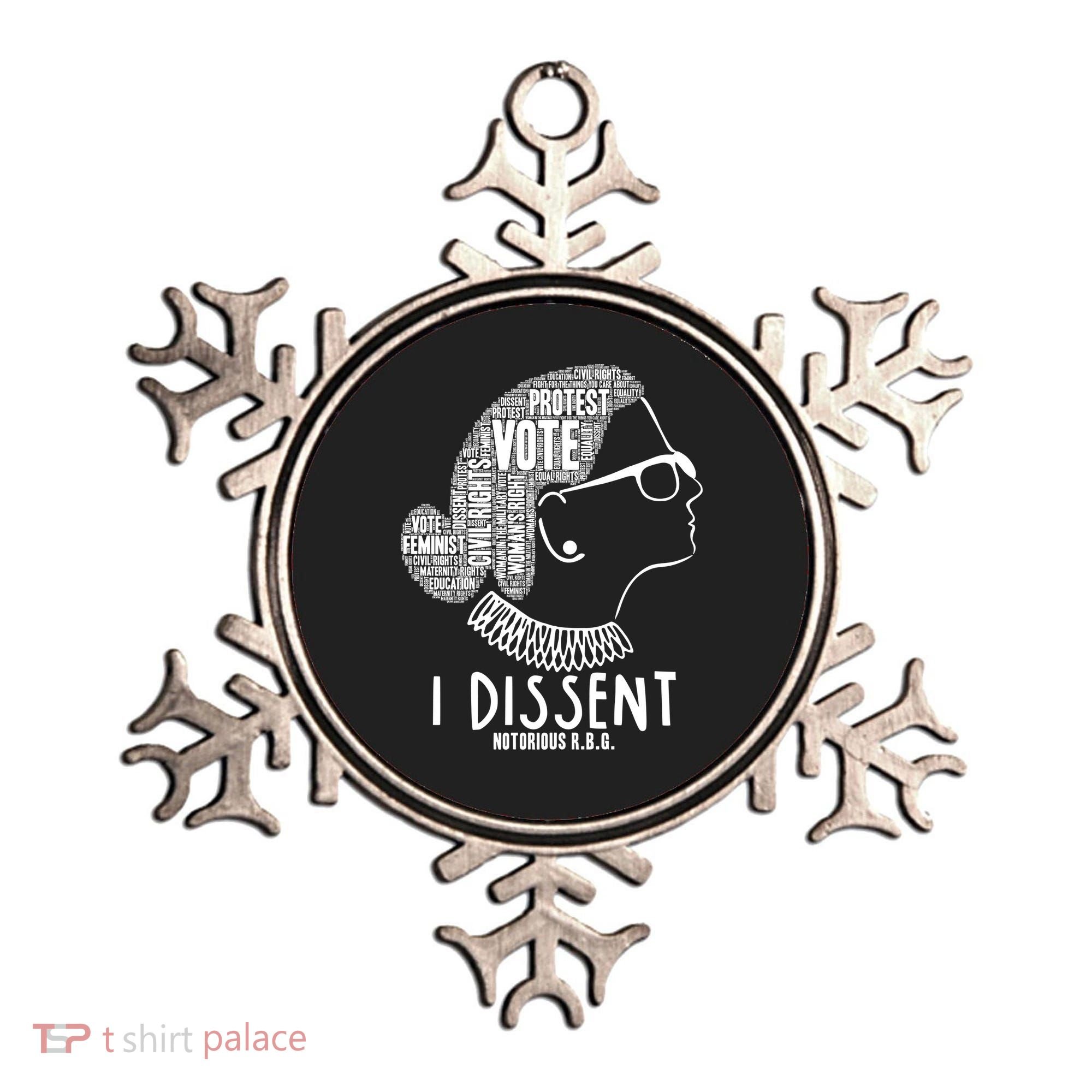 Ruth Bader Ginsburg I Dissent Notorious RBG Tribute Quotes Ornament