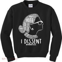 Ruth Bader Ginsburg I Dissent Notorious RBG Tribute Quotes Kids Sweatshirt thumb 0