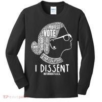 Ruth Bader Ginsburg I Dissent Notorious RBG Tribute Quotes Kids Long Sleeve Shirt thumb 0