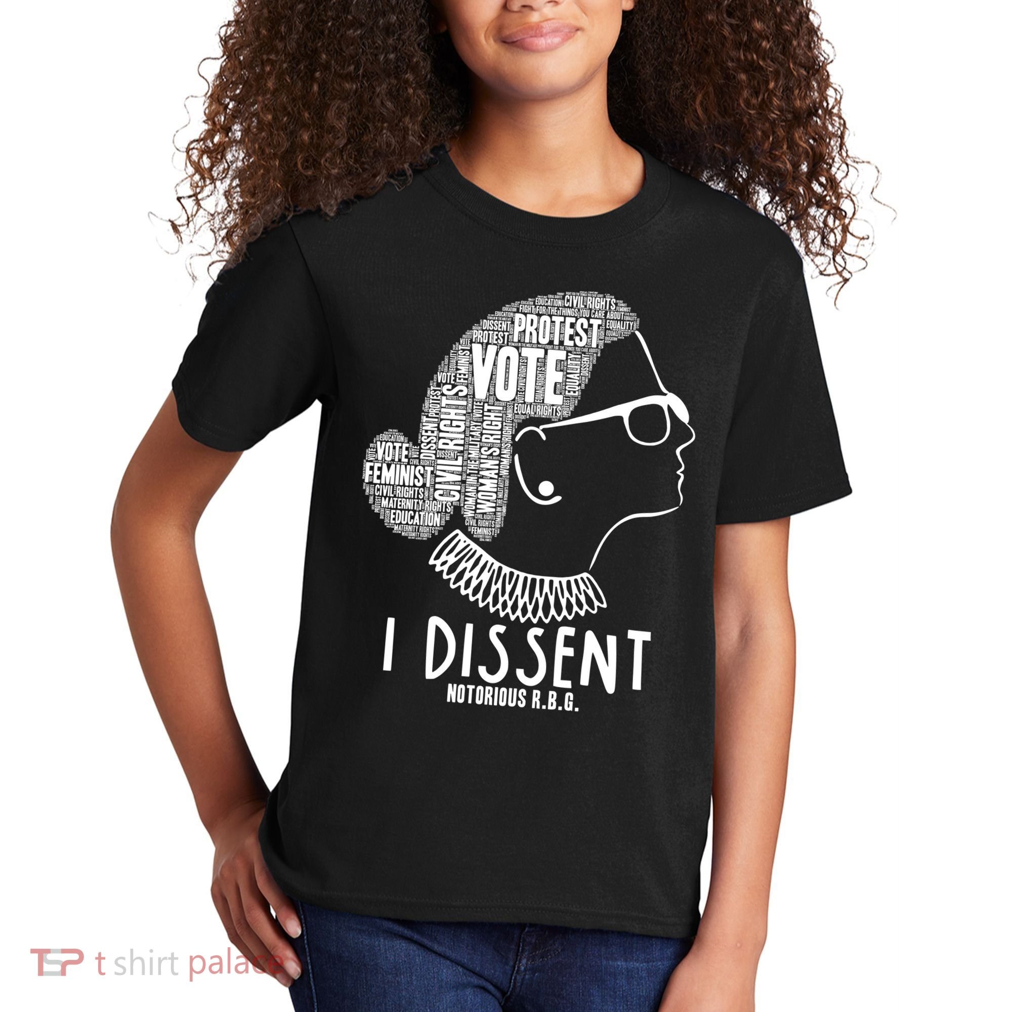 Ruth Bader Ginsburg I Dissent Notorious RBG Tribute Quotes Kids T-Shirt