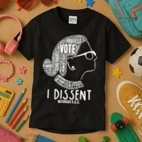 Ruth Bader Ginsburg I Dissent Notorious RBG Tribute Quotes Kids T-Shirt thumb 3