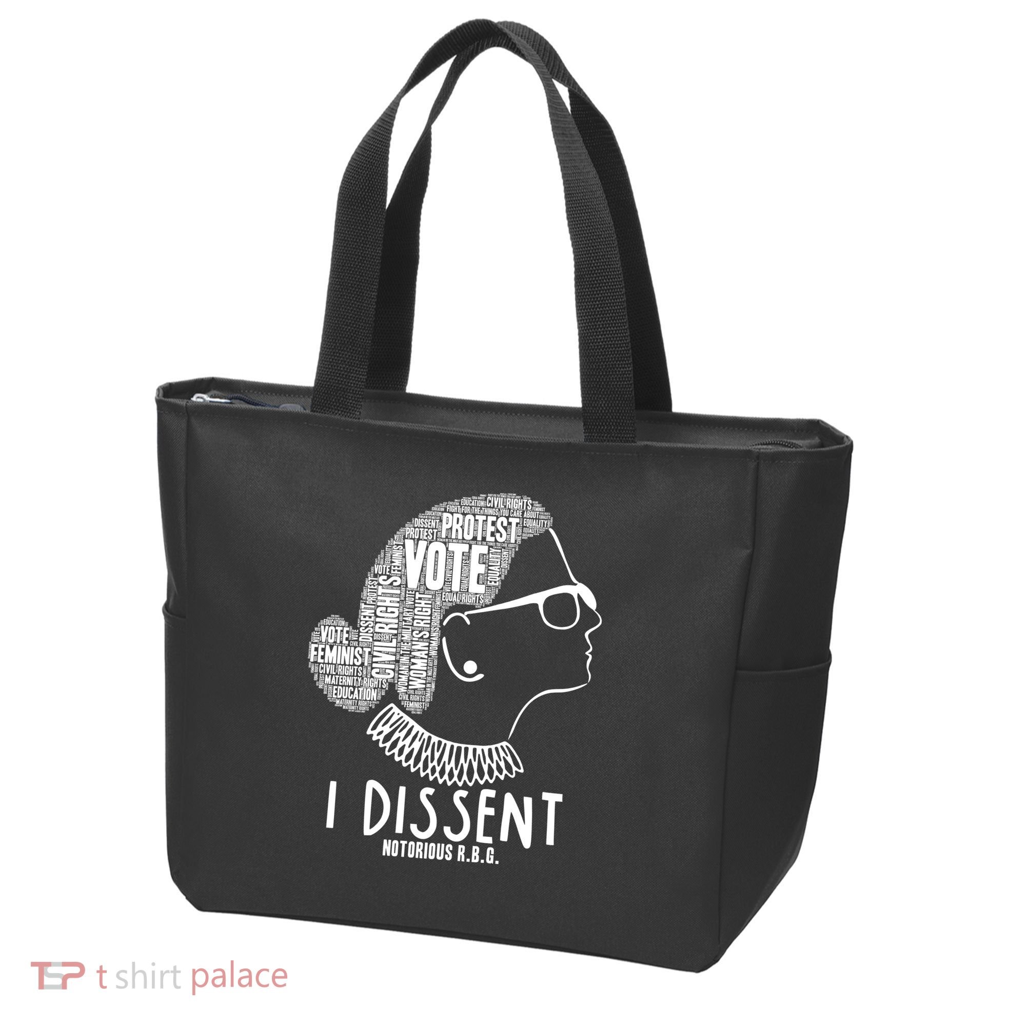 Ruth Bader Ginsburg I Dissent Notorious RBG Tribute Quotes Tote Bag