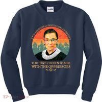 Ruth Bader Ginsburg Injustice Oppressors RBG Quote Kids Sweatshirt thumb 0
