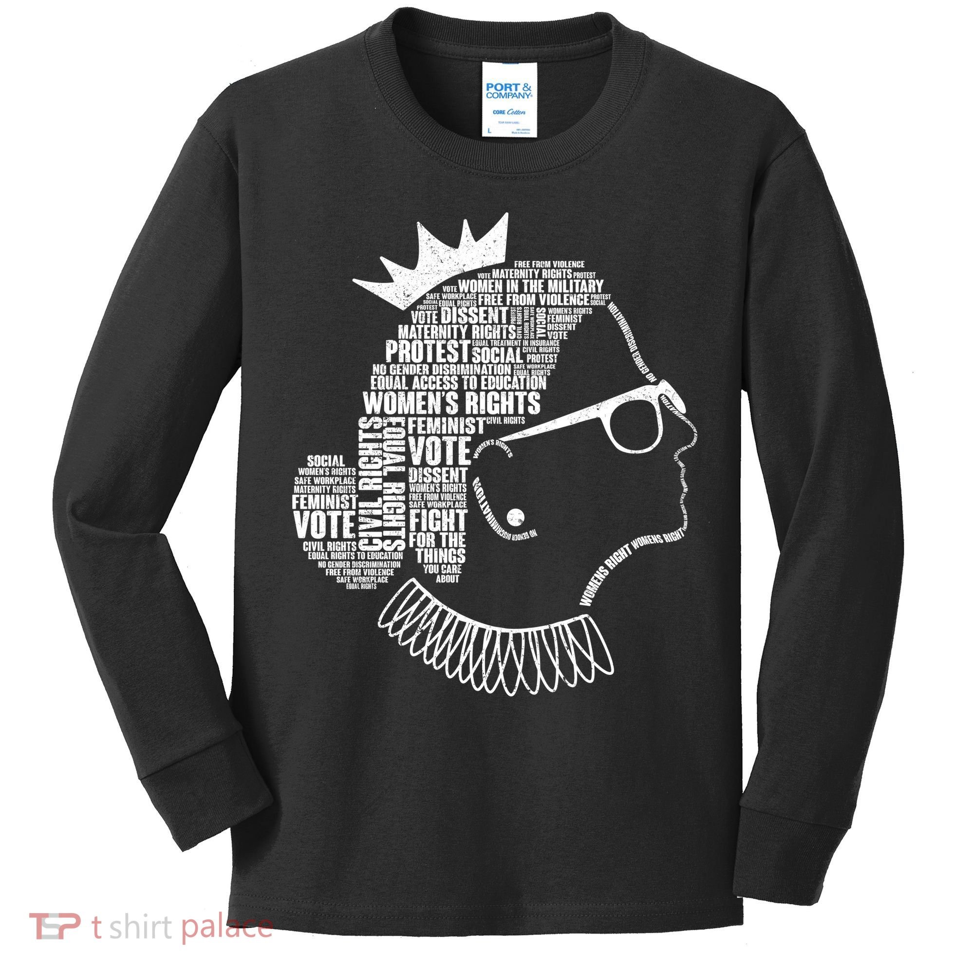 Ruth Bader Ginsburg Notorious RBG Quotes Kids Long Sleeve Shirt