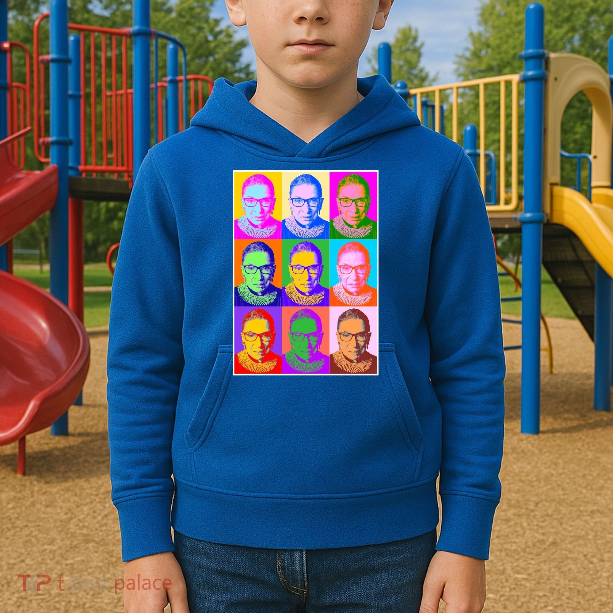 Ruth Bader Ginsburg RBG Pop Art Tribute Kids Hoodie