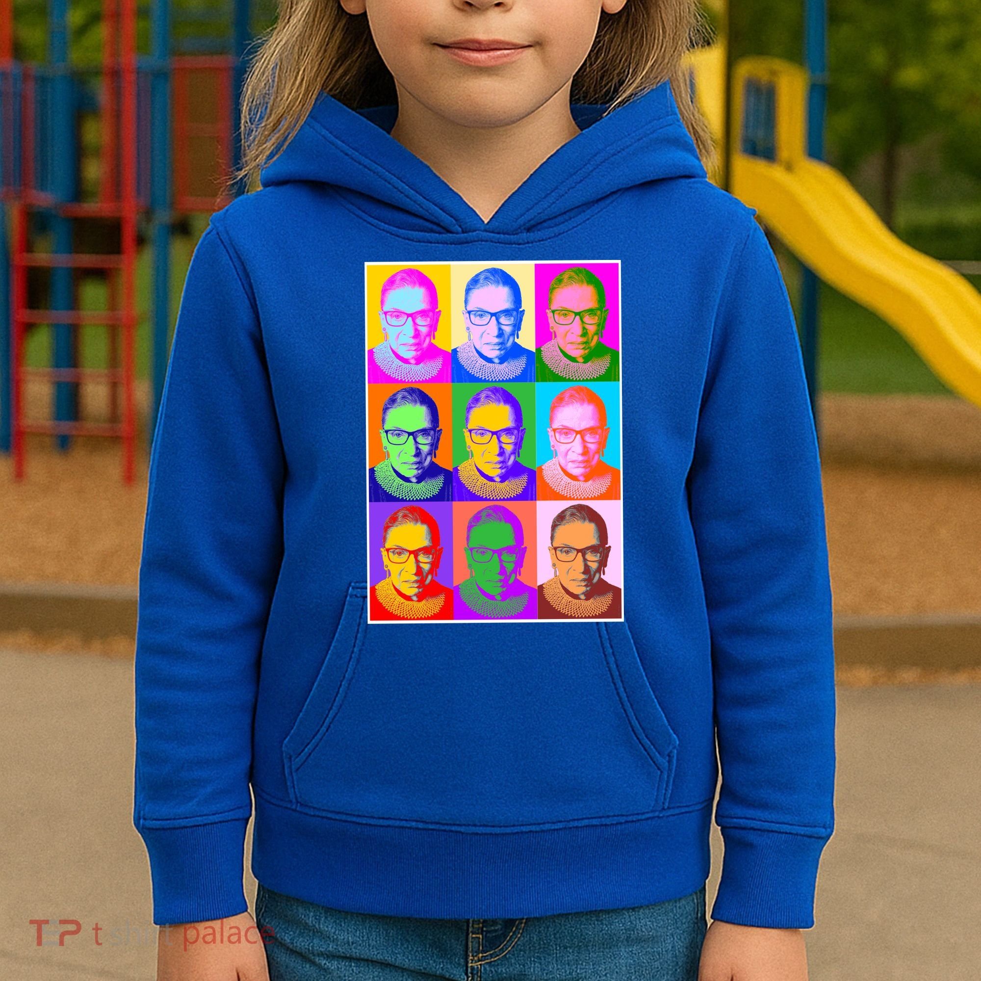 Ruth Bader Ginsburg RBG Pop Art Tribute Kids Hoodie