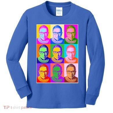 Ruth Bader Ginsburg RBG Pop Art Tribute Kids Long Sleeve Shirt