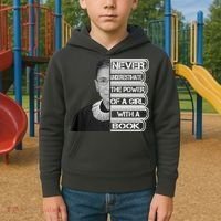 Ruth Never Underestimate a Power of a Book Kids Hoodie thumb 2