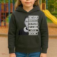 Ruth Never Underestimate a Power of a Book Kids Hoodie thumb 3