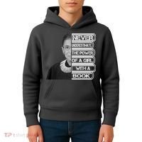 Ruth Never Underestimate a Power of a Book Kids Hoodie thumb 4