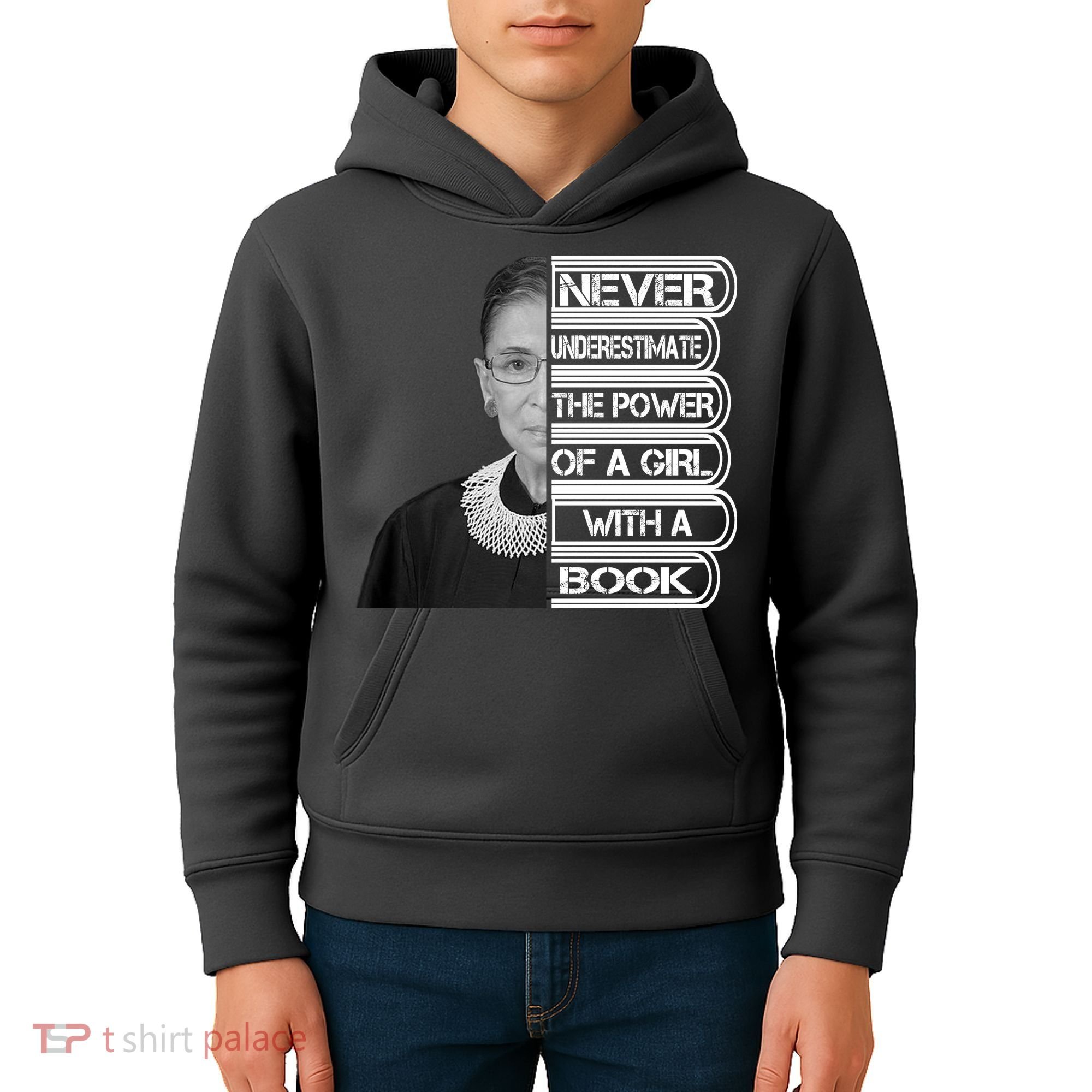 Ruth Never Underestimate a Power of a Book Kids Hoodie