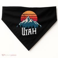 Retro Utah Ut Mountains Outdoor Wildness Funny Gift USA-Made Doggie Bandana thumb 0