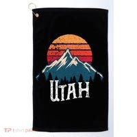 Retro Utah Ut Mountains Outdoor Wildness Funny Gift Golf Towel thumb 0