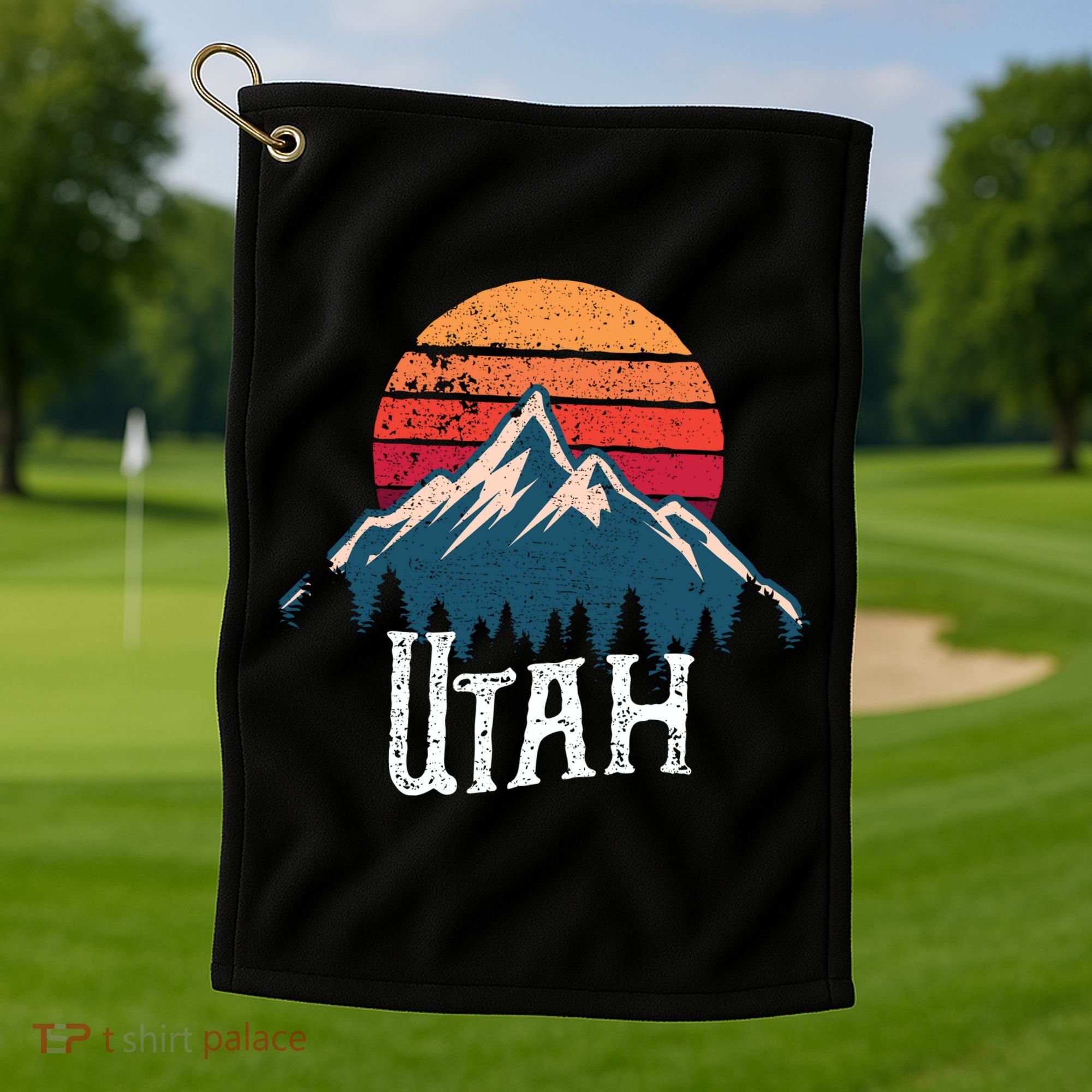 Retro Utah Ut Mountains Outdoor Wildness Funny Gift Golf Towel
