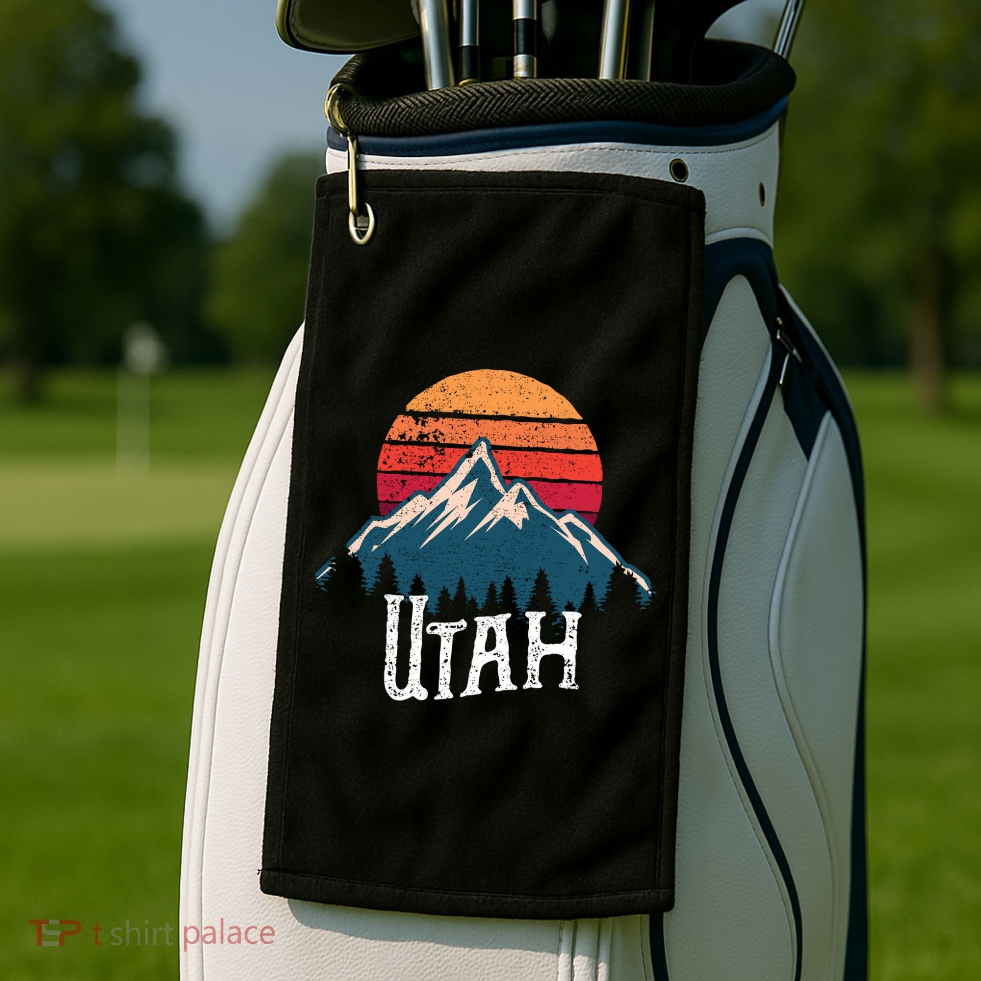 Retro Utah Ut Mountains Outdoor Wildness Funny Gift Golf Towel