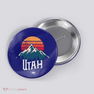 Retro Utah Ut Mountains Outdoor Wildness Funny Gift Button
