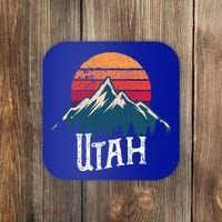 Retro Utah Ut Mountains Outdoor Wildness Funny Gift Coaster thumb 0