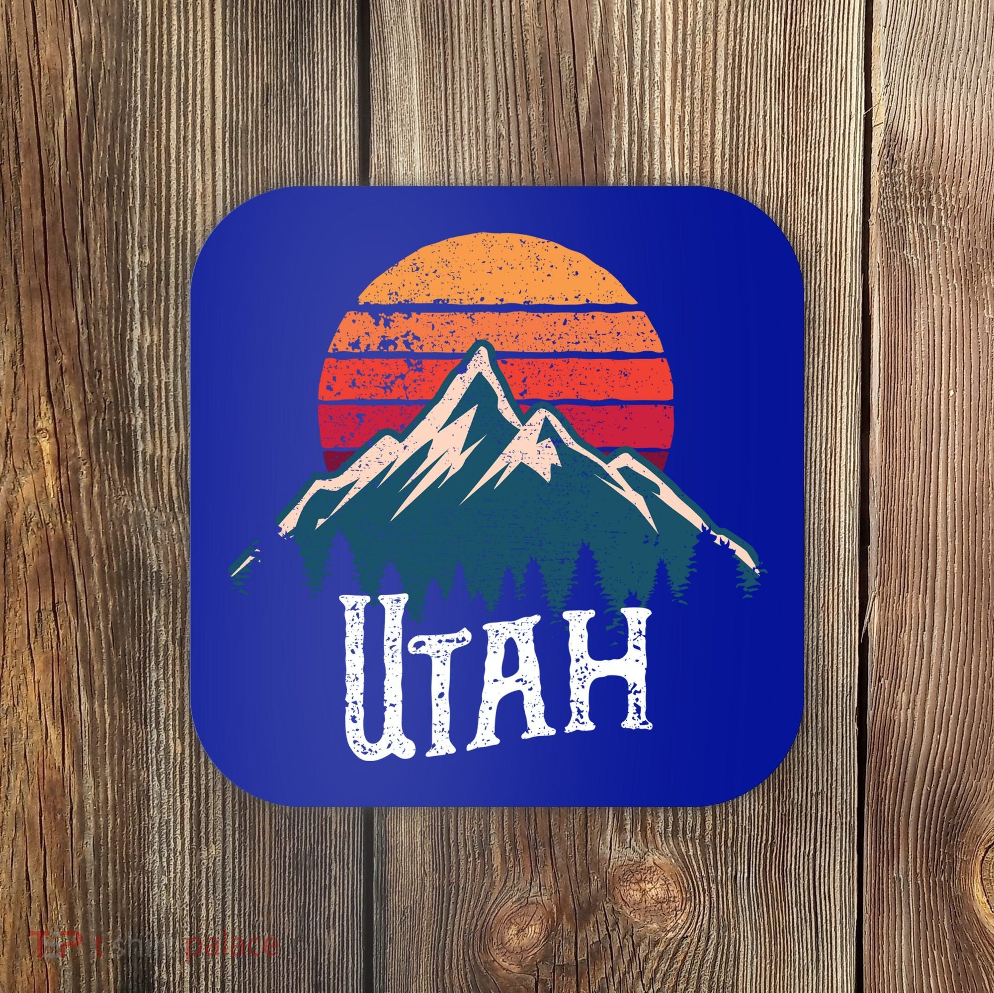 Retro Utah Ut Mountains Outdoor Wildness Funny Gift Coaster