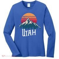 Retro Utah Ut Mountains Outdoor Wildness Funny Gift Women's Long Sleeve Shirt thumb 0