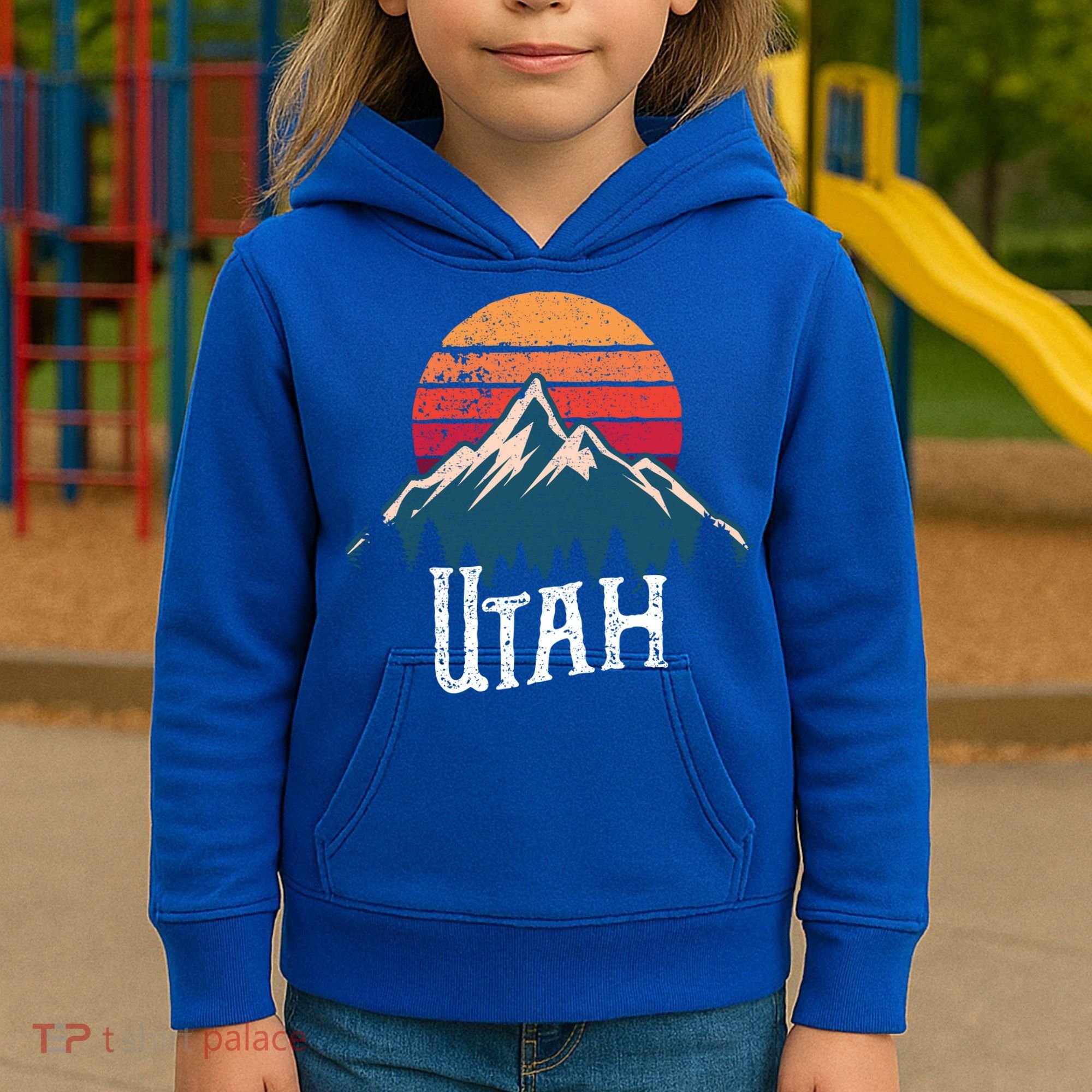Retro Utah Ut Mountains Outdoor Wildness Funny Gift Kids Hoodie