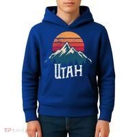Retro Utah Ut Mountains Outdoor Wildness Funny Gift Kids Hoodie thumb 4