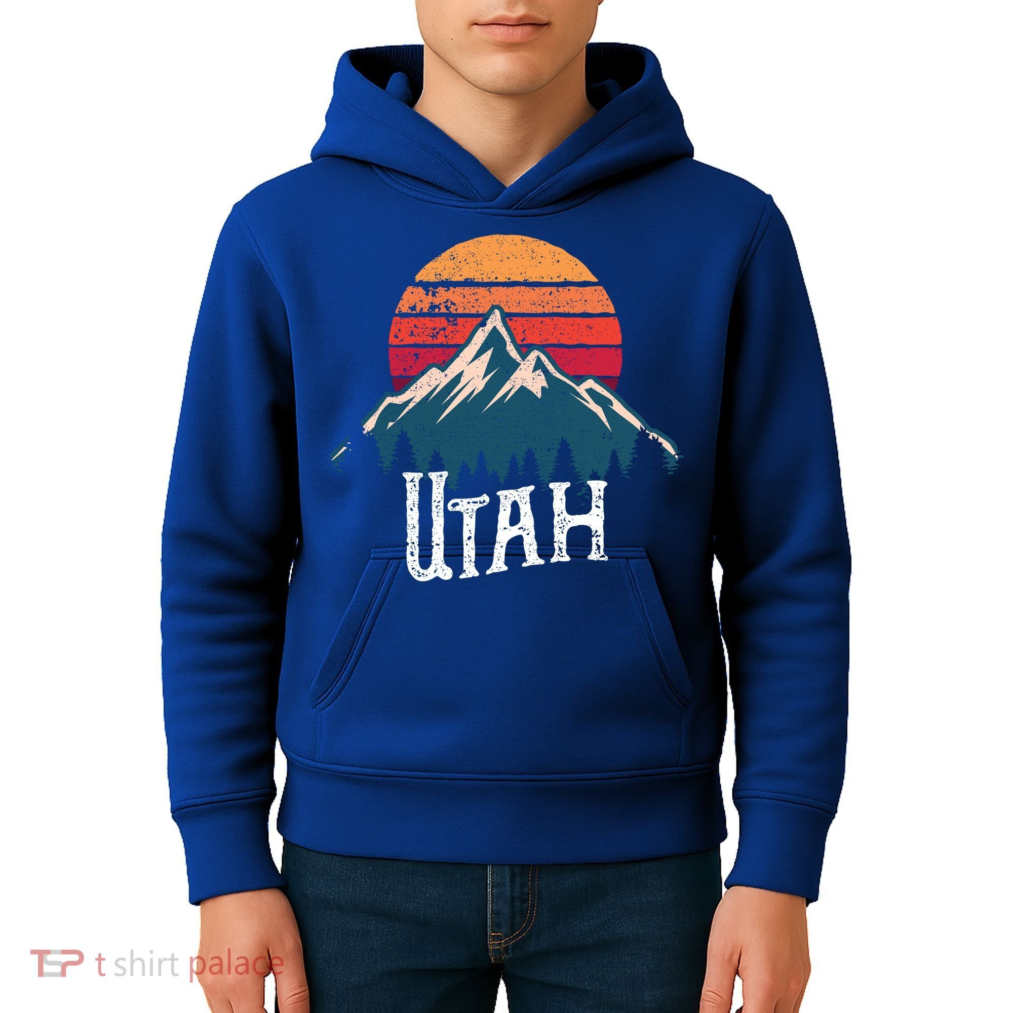 Retro Utah Ut Mountains Outdoor Wildness Funny Gift Kids Hoodie