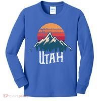 Retro Utah Ut Mountains Outdoor Wildness Funny Gift Kids Long Sleeve Shirt thumb 0