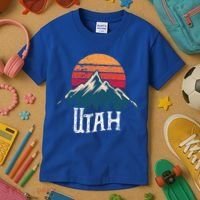 Retro Utah Ut Mountains Outdoor Wildness Funny Gift Kids T-Shirt thumb 3