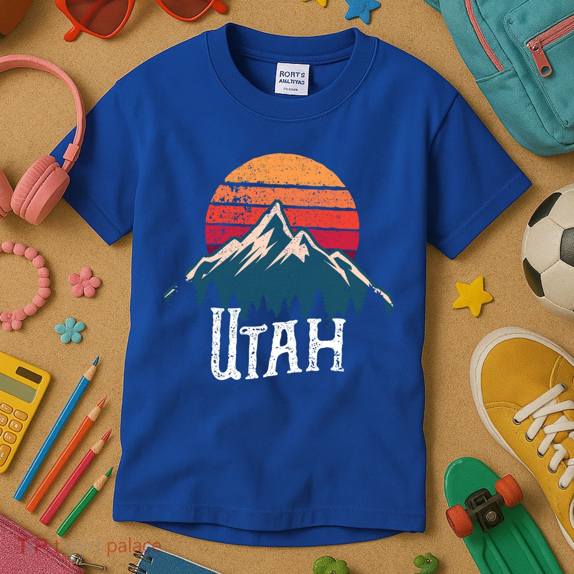 Retro Utah Ut Mountains Outdoor Wildness Funny Gift Kids T-Shirt