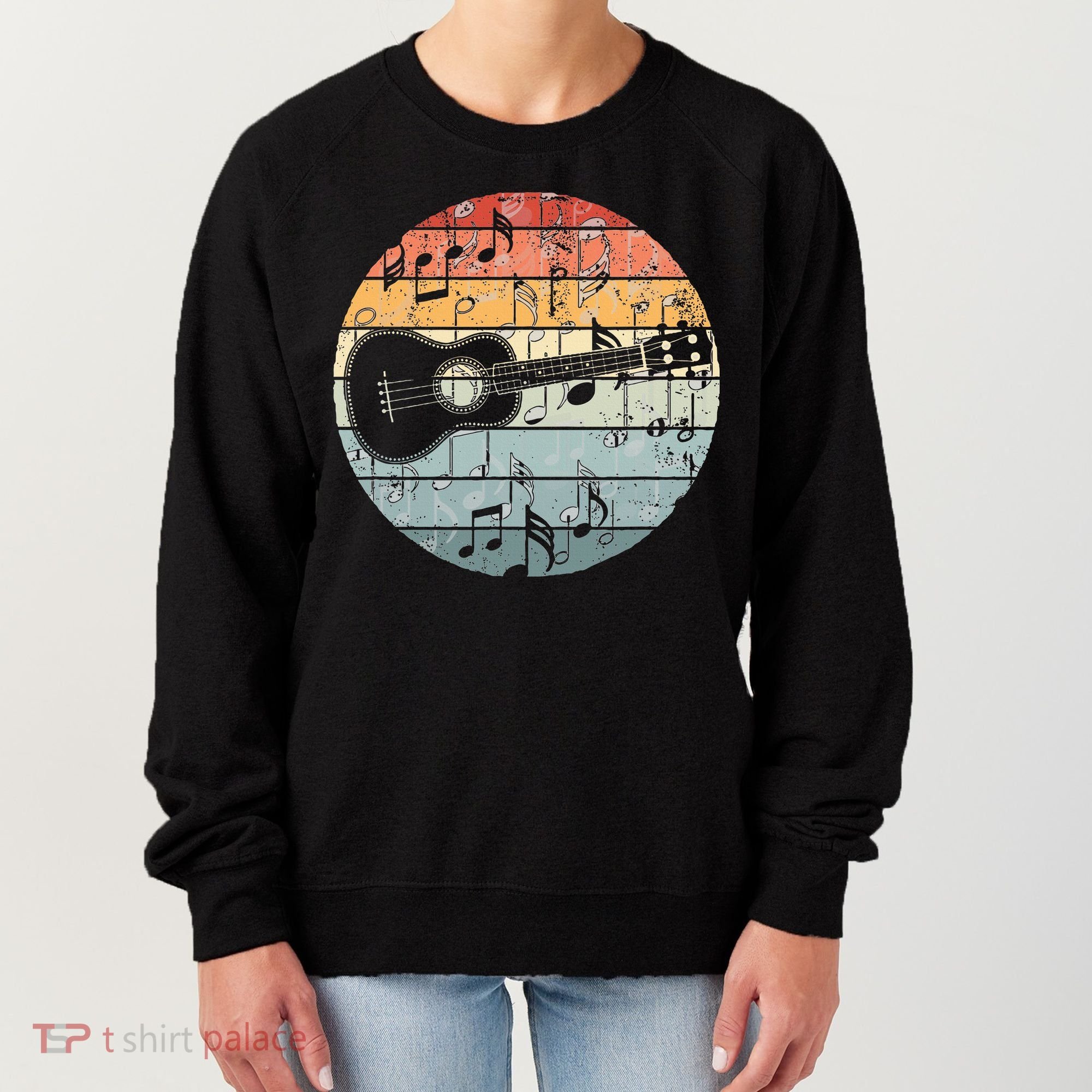 Retro Uke Ukulele Player Funny Ukulele Music Women's Sweatshirt