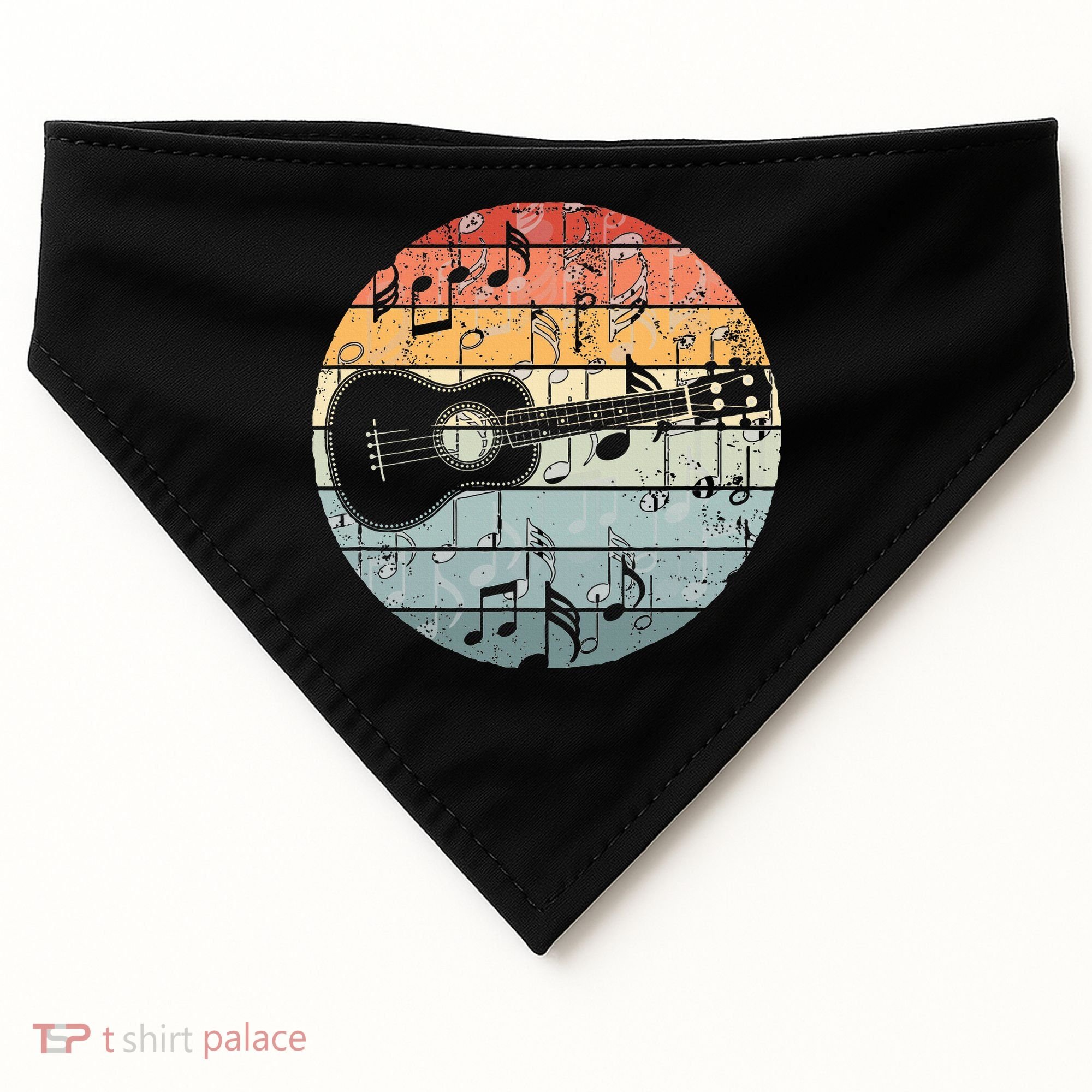 Retro Uke Ukulele Player Funny Ukulele Music USA-Made Doggie Bandana