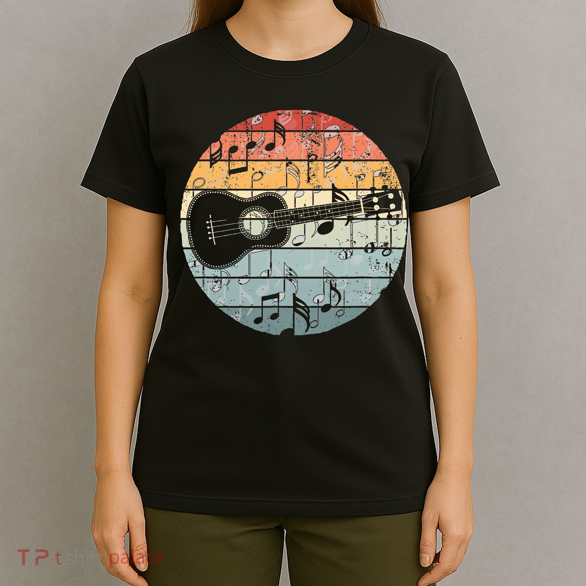 Retro Uke Ukulele Player Funny Ukulele Music T-Shirt