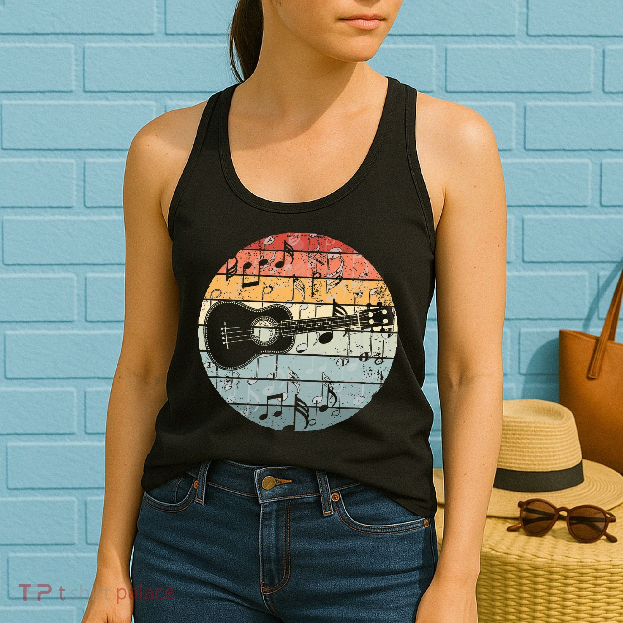 Retro Uke Ukulele Player Funny Ukulele Music Women's Tank Top