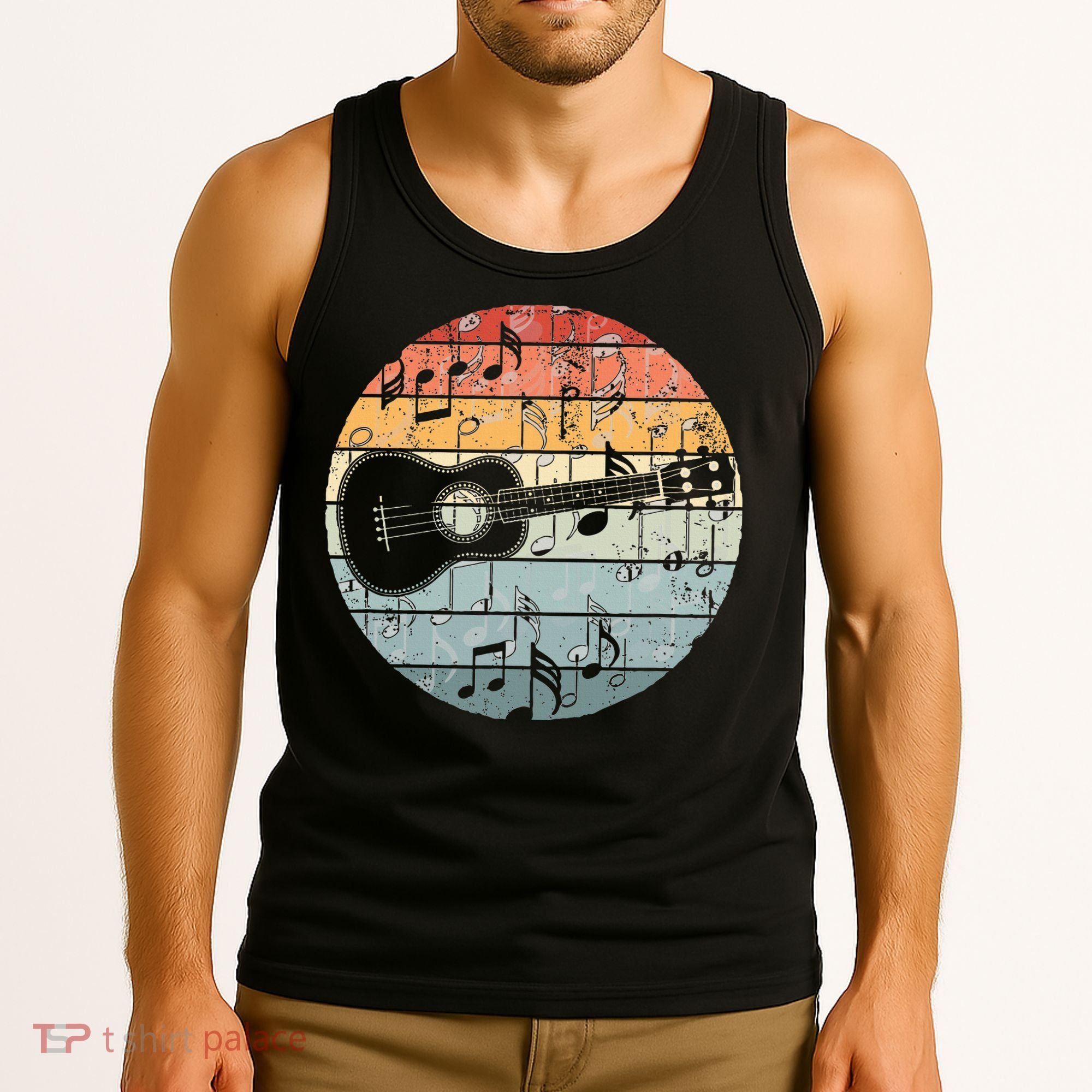 Retro Uke Ukulele Player Funny Ukulele Music Tank Top