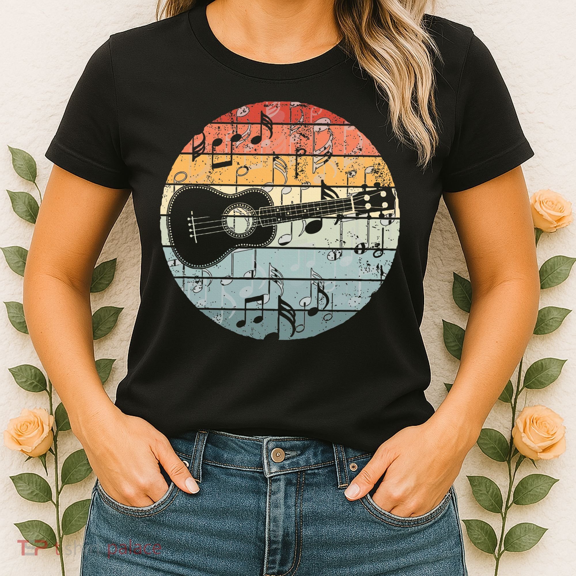 Retro Uke Ukulele Player Funny Ukulele Music Women's T-Shirt